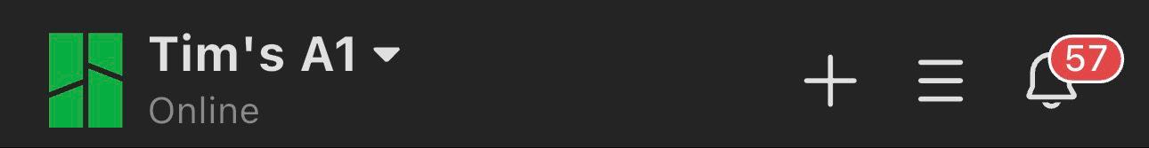 Printer menu top navigation
